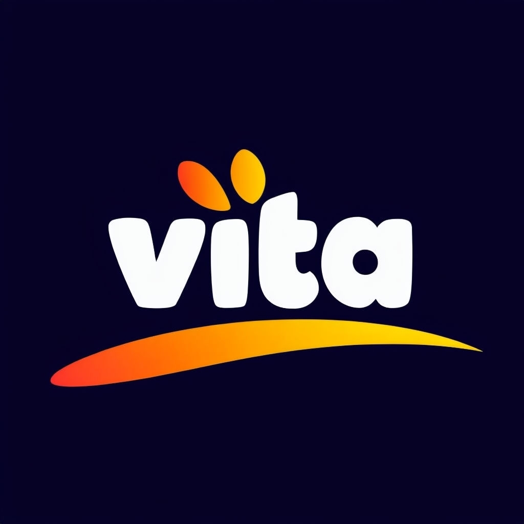 Minimalist Vita Logo with Playful Colorful Gradient Design
