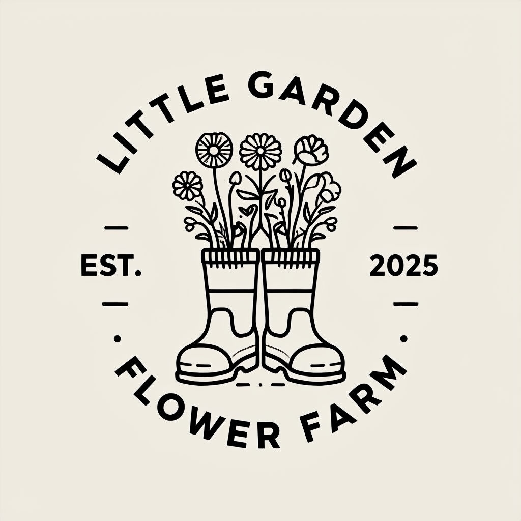 Elegant Minimalist Gardening Boots Logo Design for Little Garden