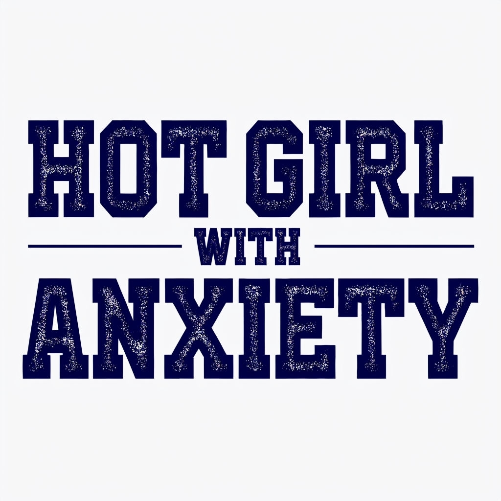 Hot Girl with Anxiety Vintage Text Graphic Sticker