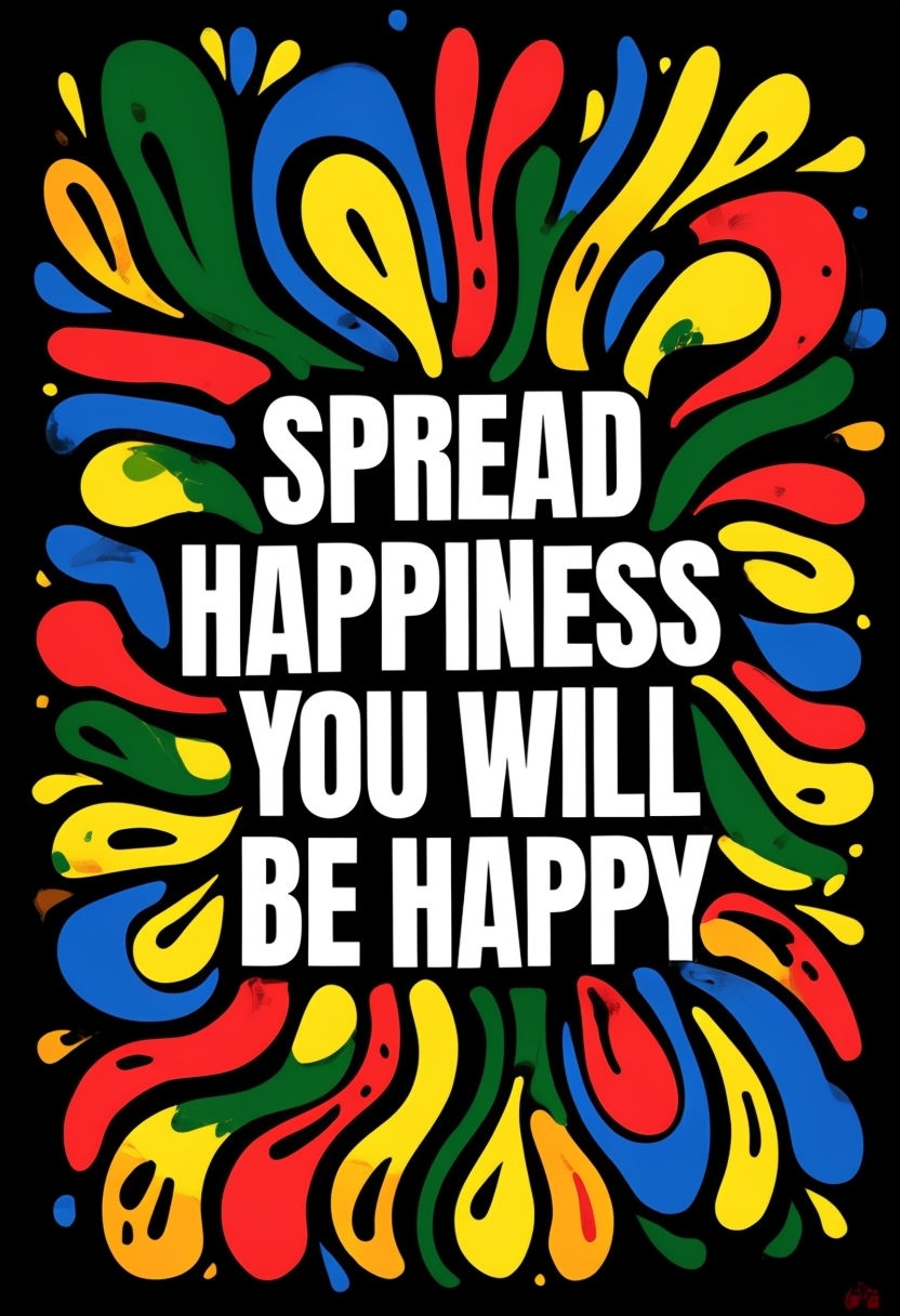 Psychedelic Spread Happiness Inspirational Art Poster