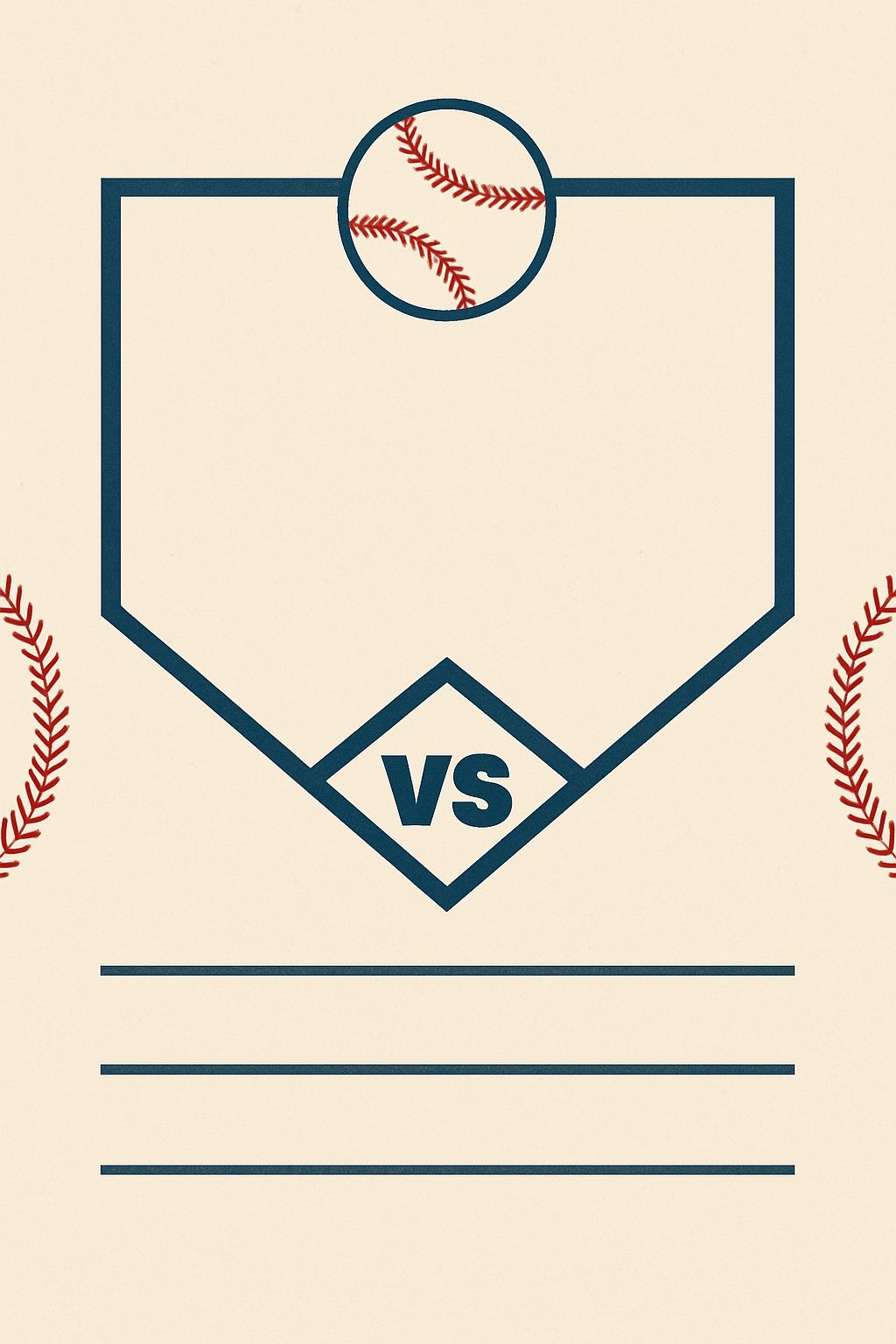 Minimalist Home Plate Graphic with Baseball Design Flyer