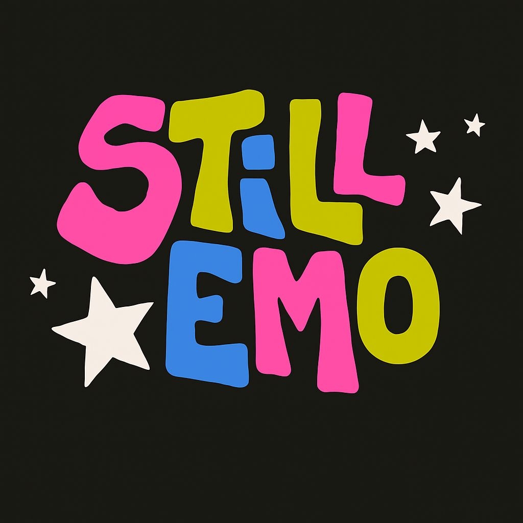 Playful Retro Still Emo Text Design T-Shirt
