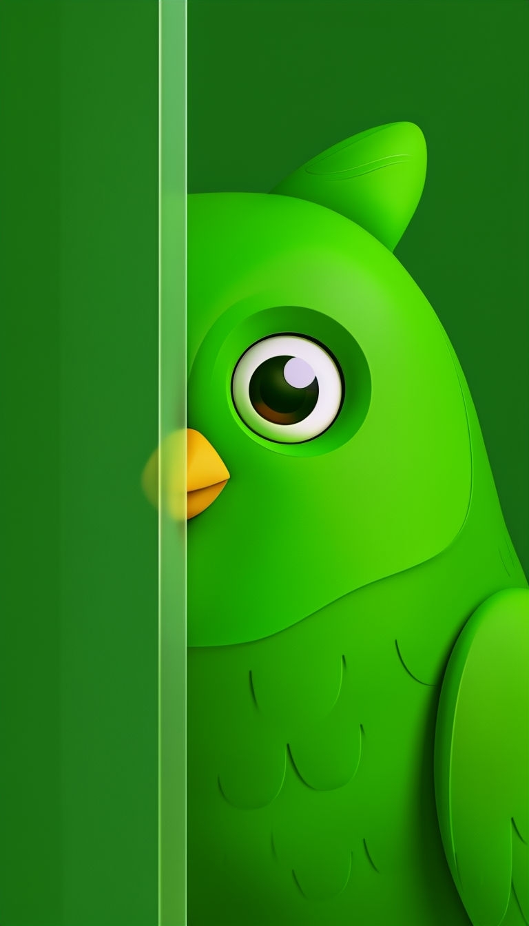 Playful Bright Green Cartoon Owl Character Illustration Art