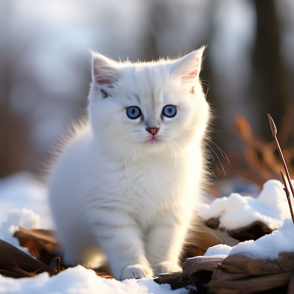 British Short Hair with Very White Hair and Blue Eyes A tiny... by 김이룸 ...