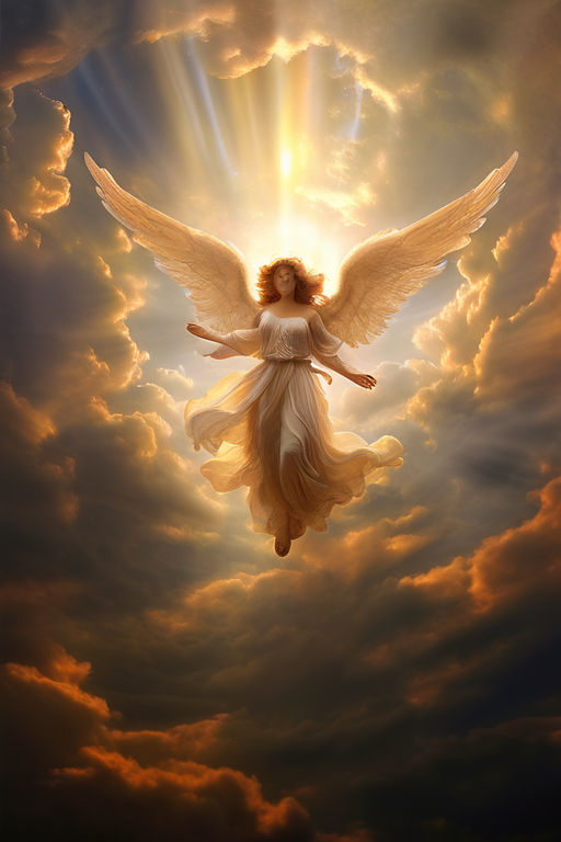 Create a picture of A bright sky with angels. by Thaynara Martins ...