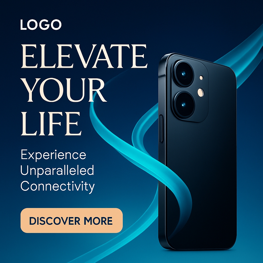 Sleek Smartphone Advertisement Banner for Modern Connectivity Ads