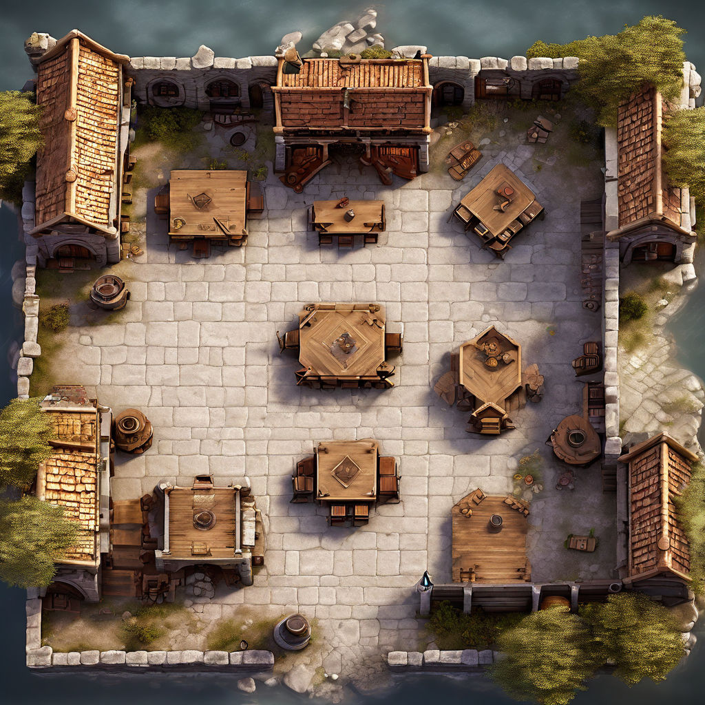 A top-down tabletop battlemap by Rafael Leal - Playground