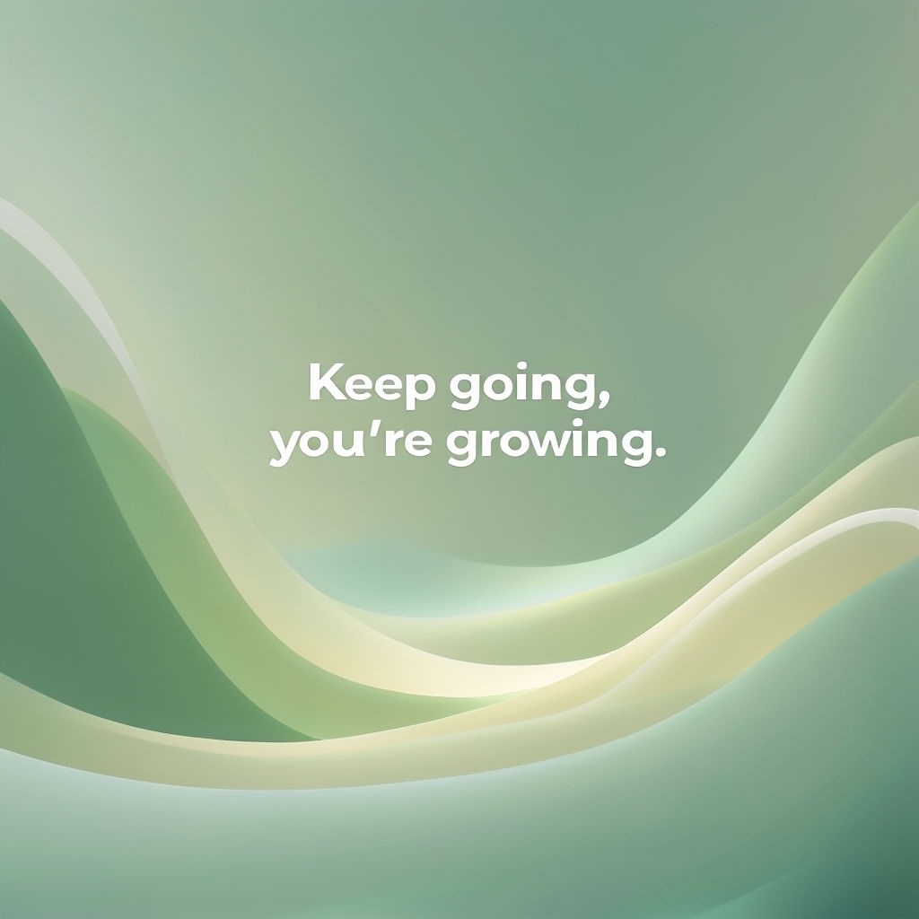 Motivational Quote on Soft Green Background for Growth Social Media Post