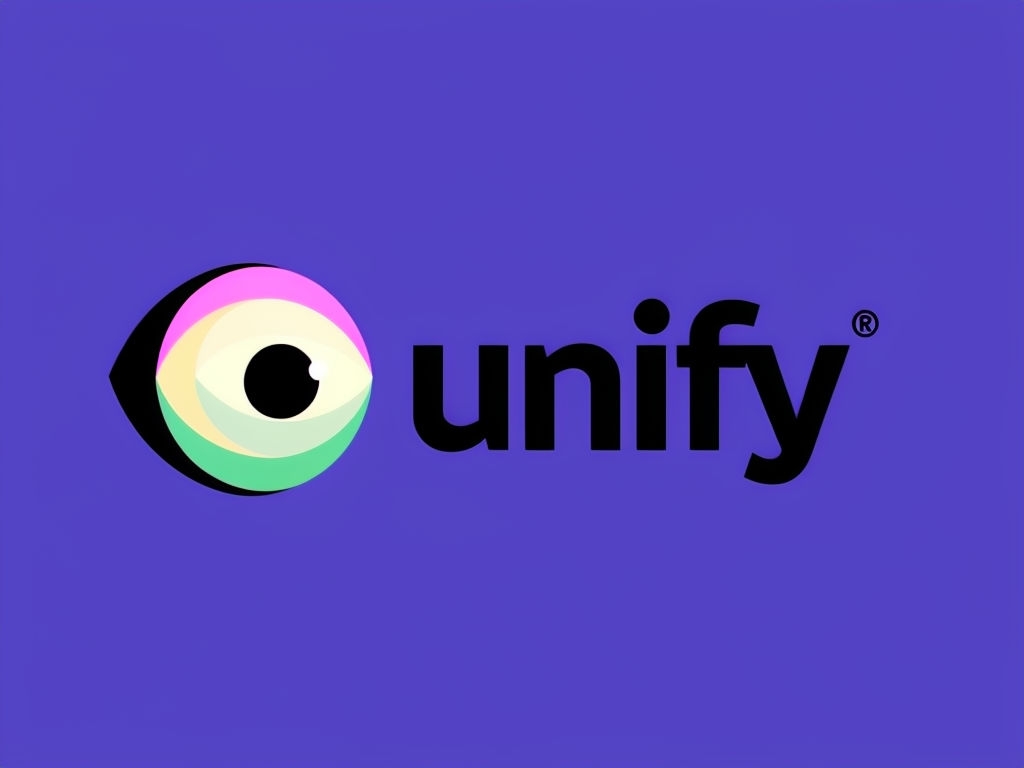 Modern Minimalist Unify Logo Design with Pastel Eye Symbol