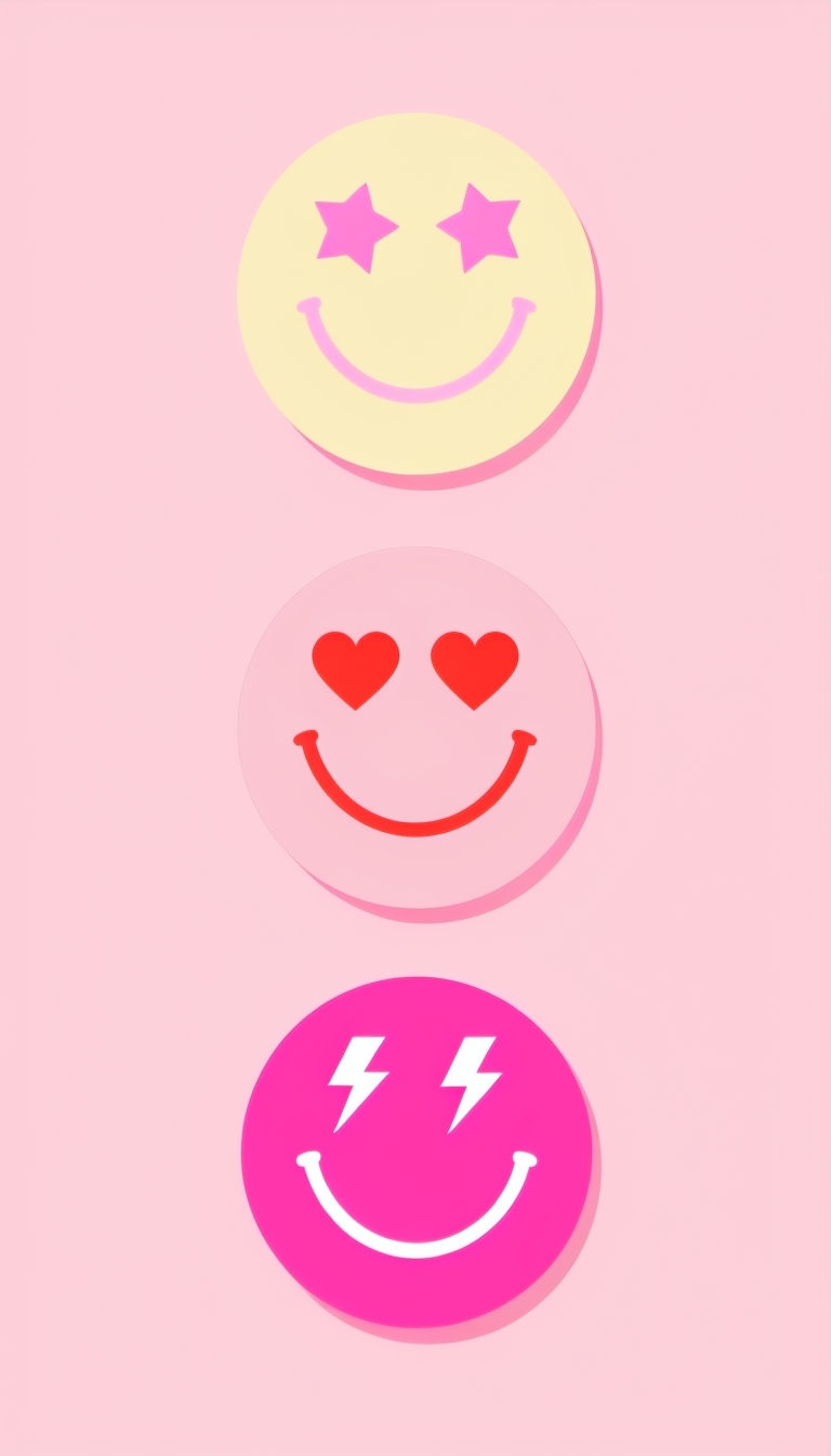 Playful Minimalist Emoji Faces Digital Art Phone Case Cover