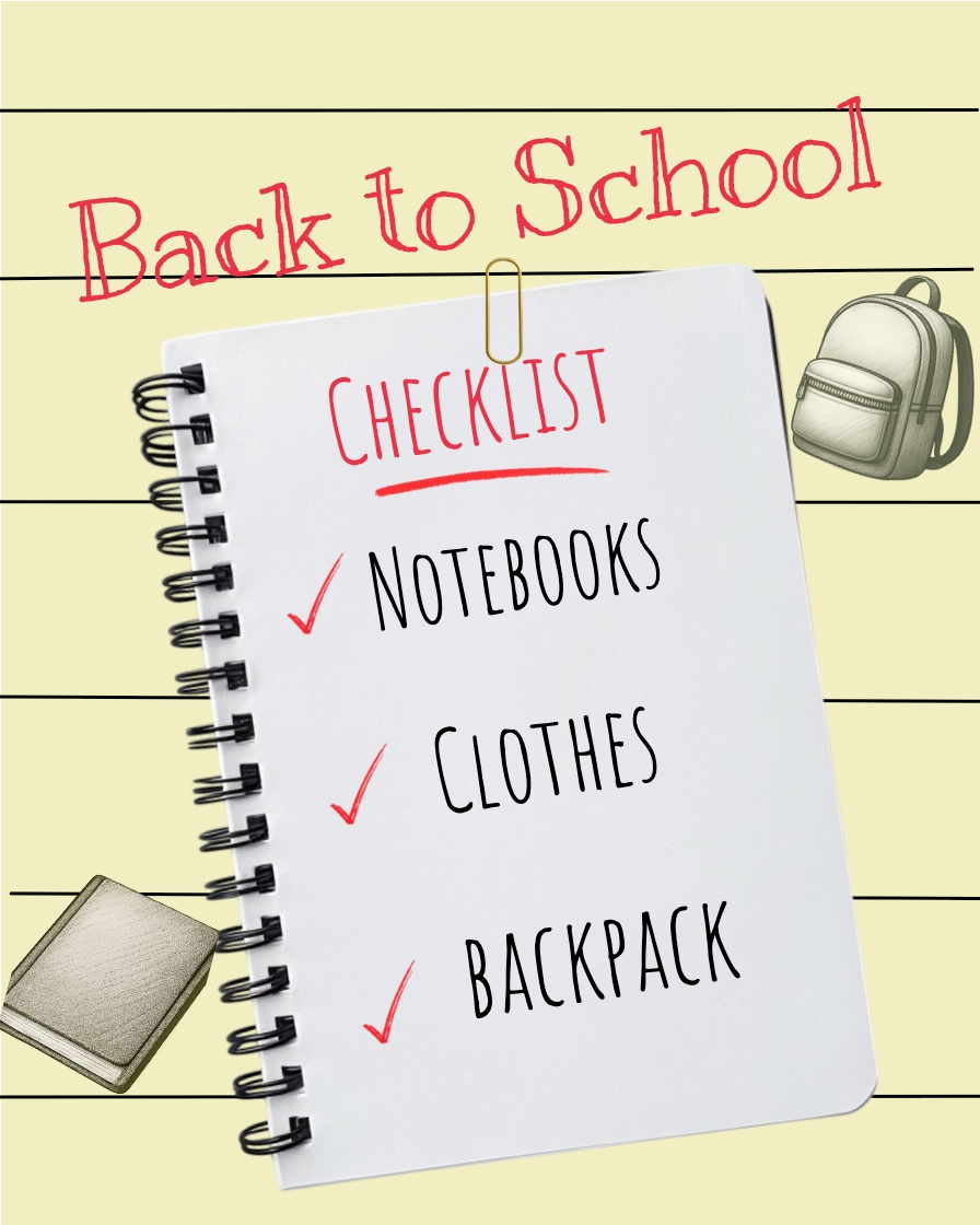Back to School Checklist Digital Illustration for Students Instagram Post