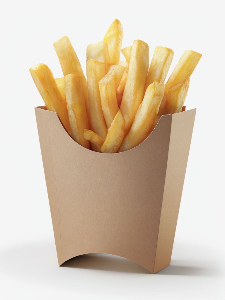 Brown Paper French Fry Container Mockup for Branding