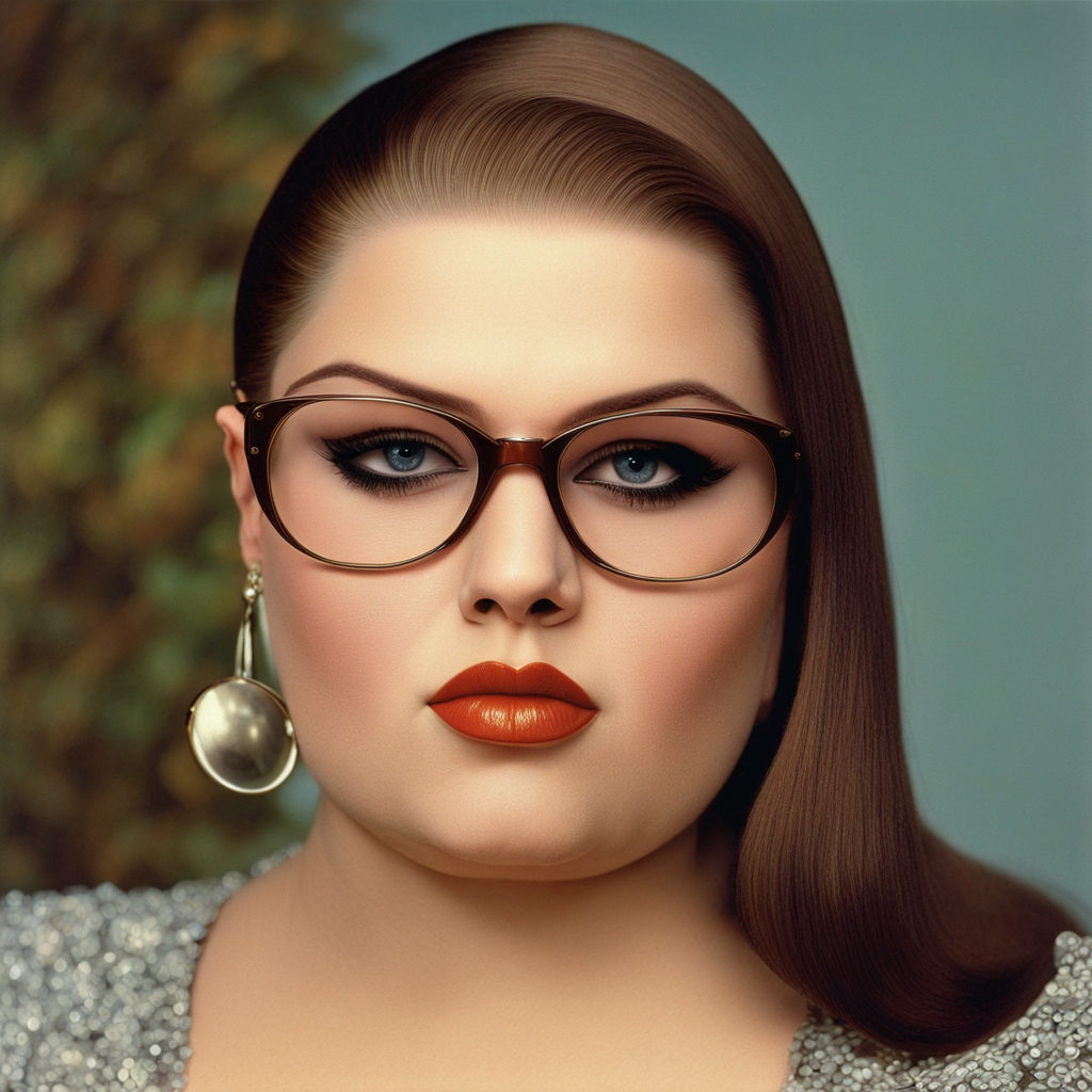 fat woman with white glasses