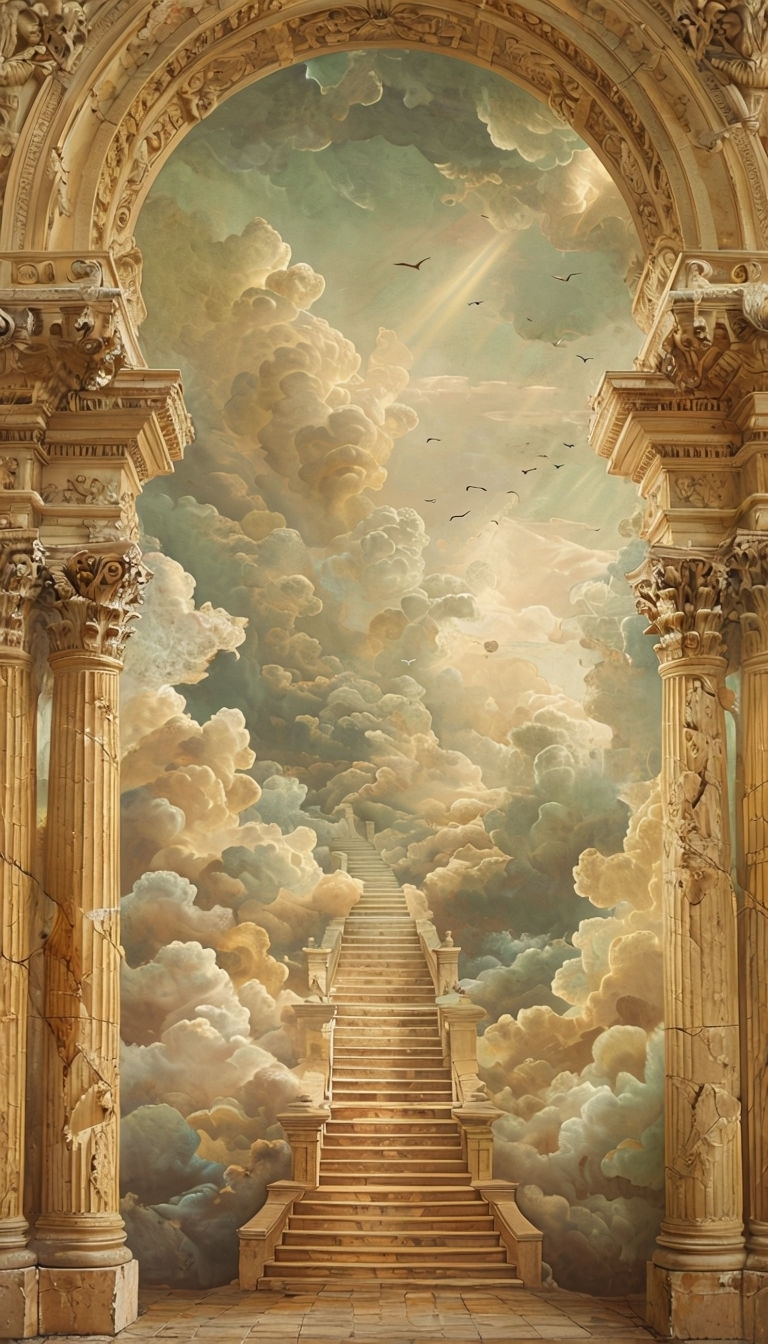 Majestic Baroque Ethereal Architectural Mural Art