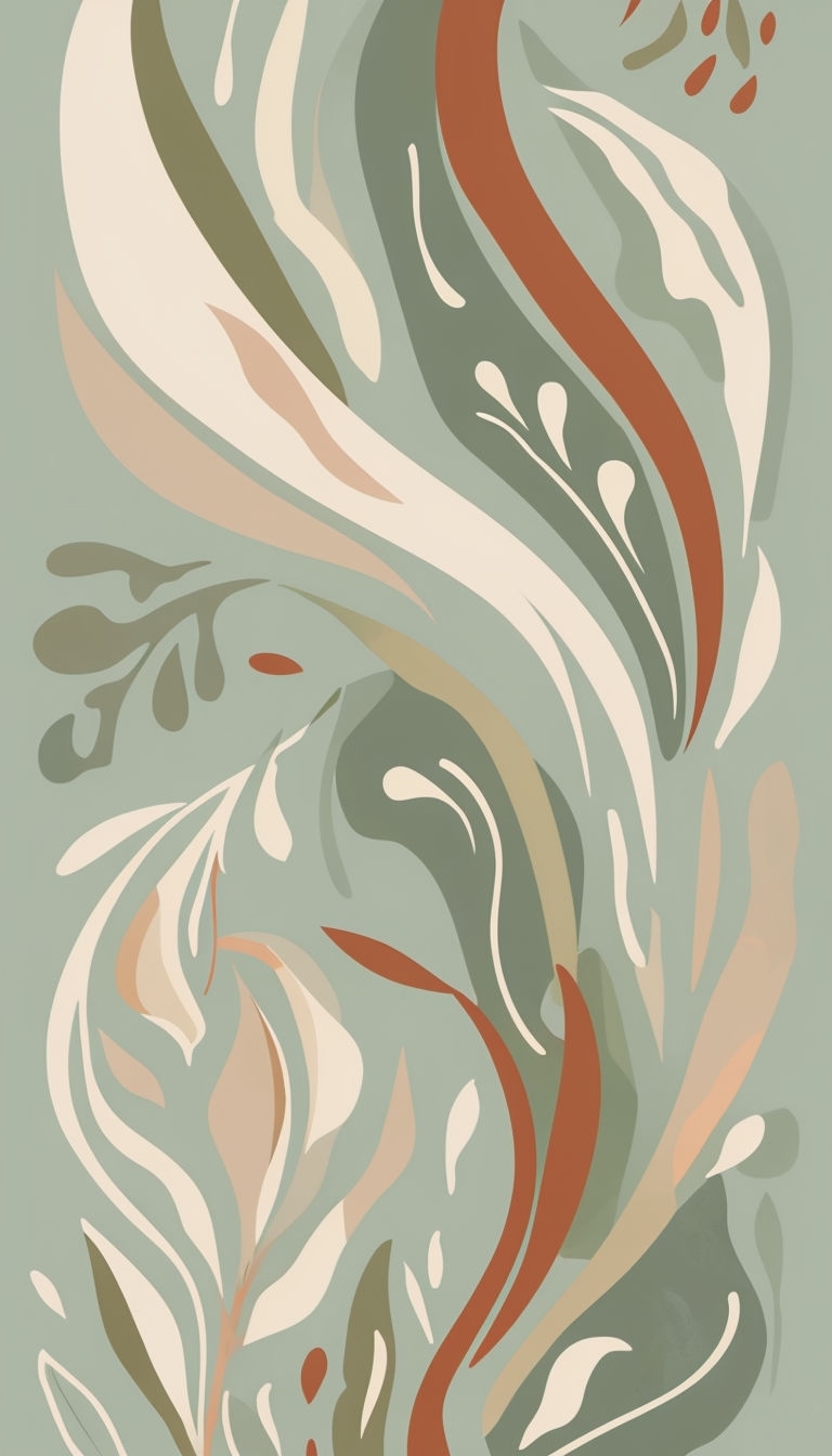 Modern Abstract Botanical Design in Soft Sage Green Phone Case Cover