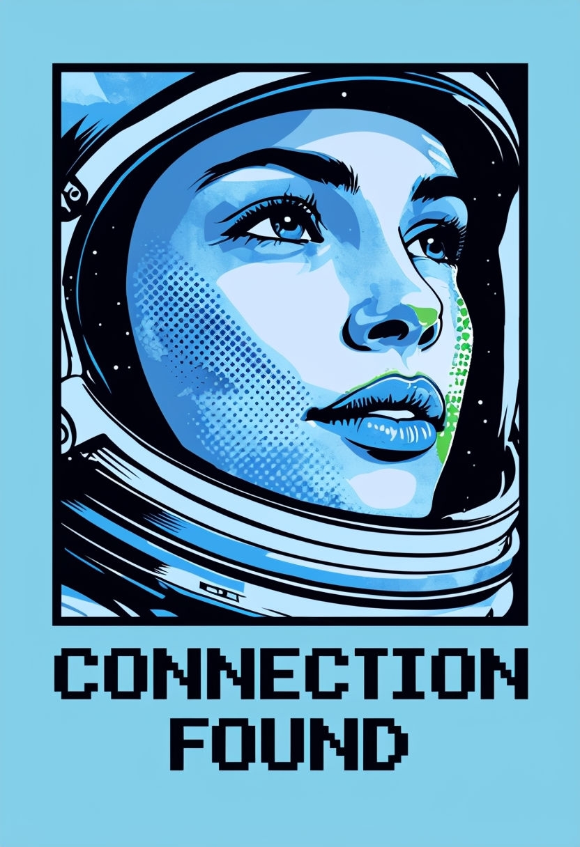 Astronaut Pop Art Connection Found Poster