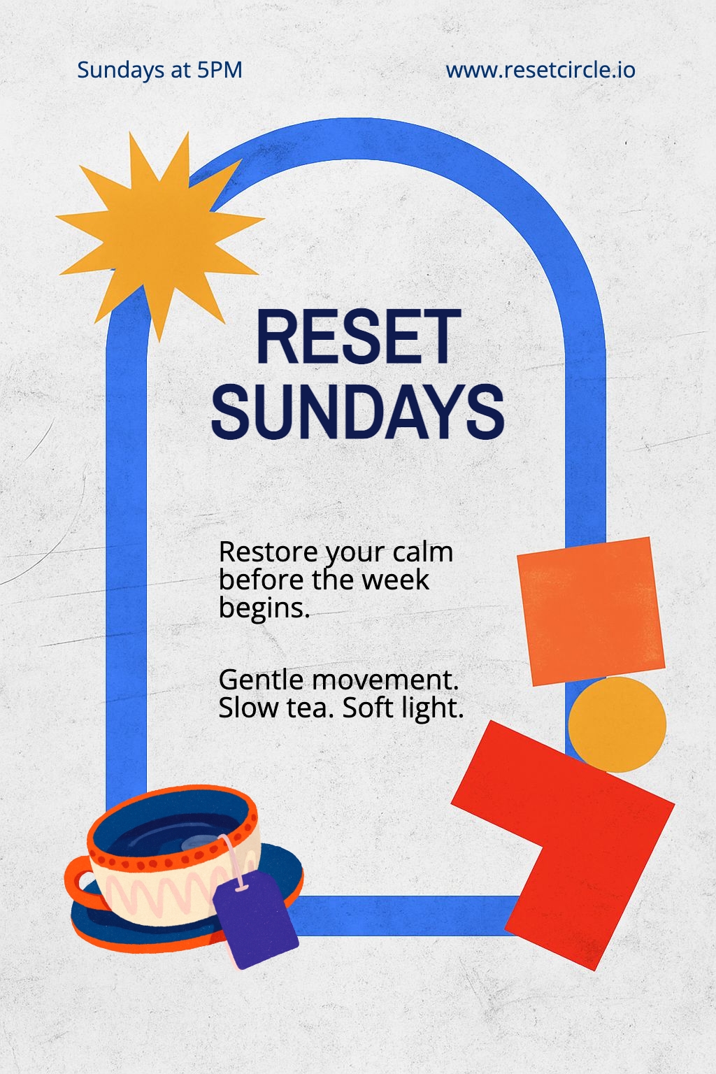 Modern Minimalist Reset Sundays Promotional Poster Design Flyer
