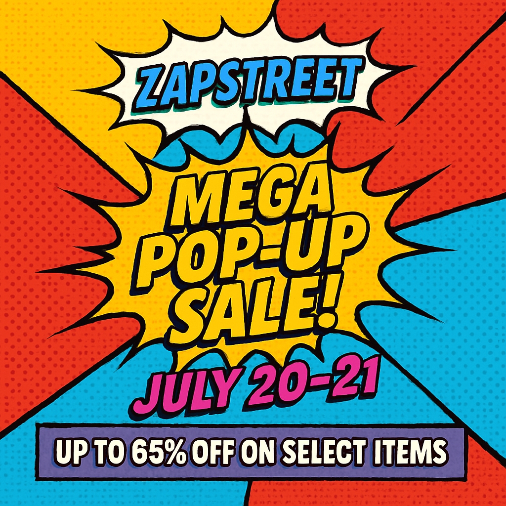 Vibrant Comic Book Style Mega Pop-Up Sale Poster Design Ads