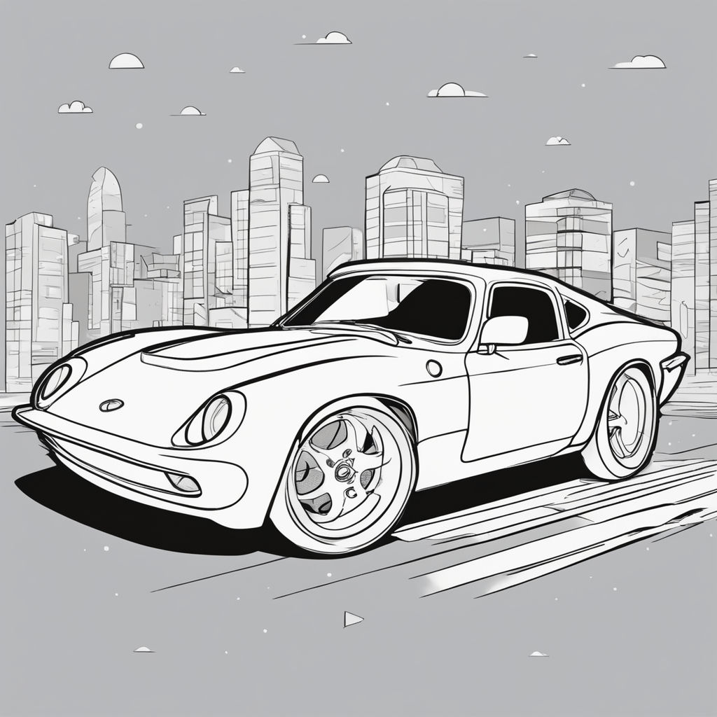 A sports car coloring book cover. in a way that boys would l... by 정희철 (Zierda) Playground