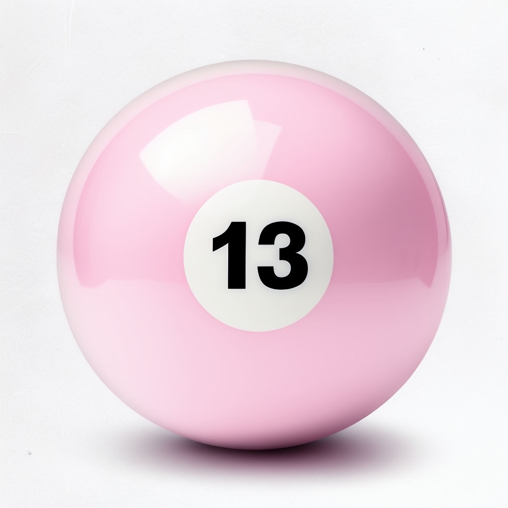 Light Pink Number 13 Pool Ball Design T-Shirt