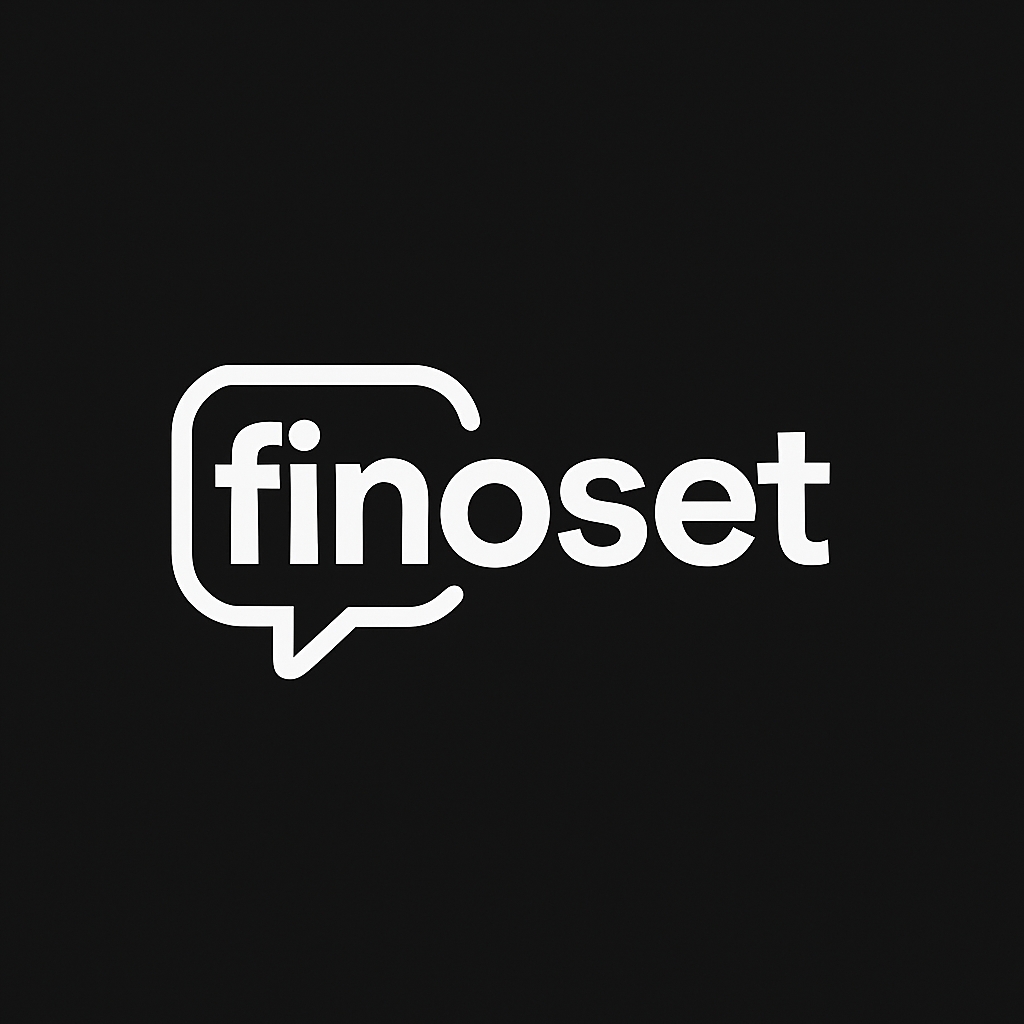 Bold Modern Finoset Logo with Speech Bubble Design