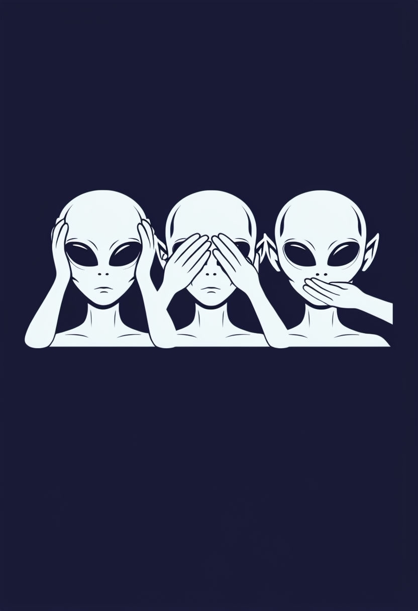 See No Evil Speak No Evil Hear No Evil Alien Trio T-shirt