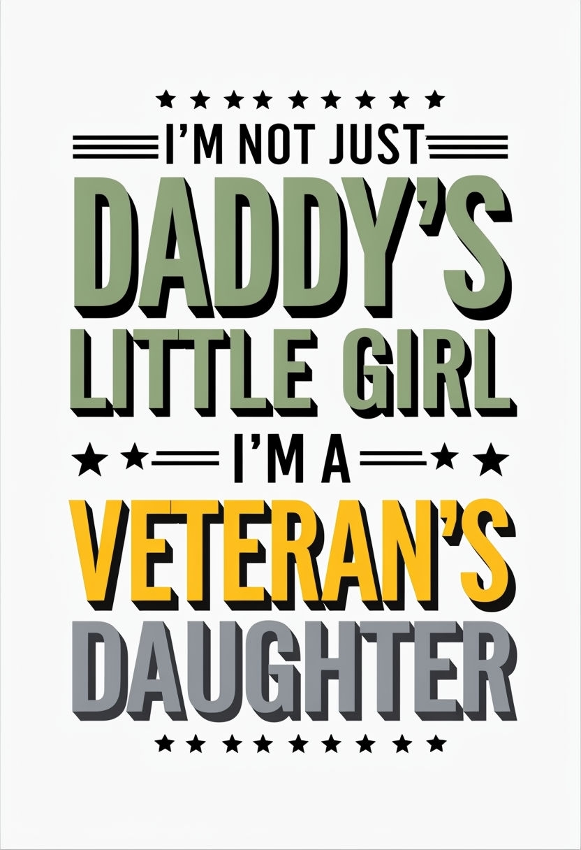 Veteran's Daughter Patriotic Typography Design T-Shirt