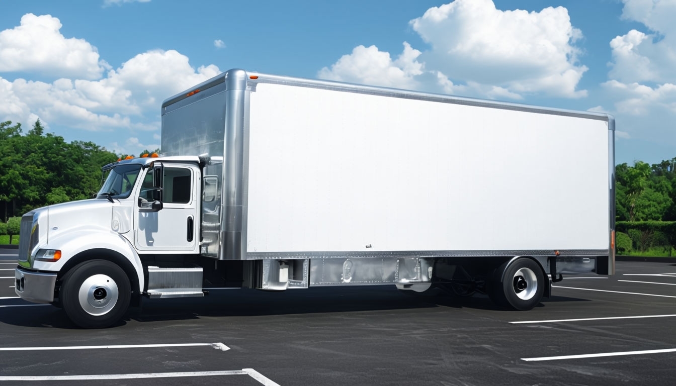 White Box Truck Cargo Area for Branding Mockup Display