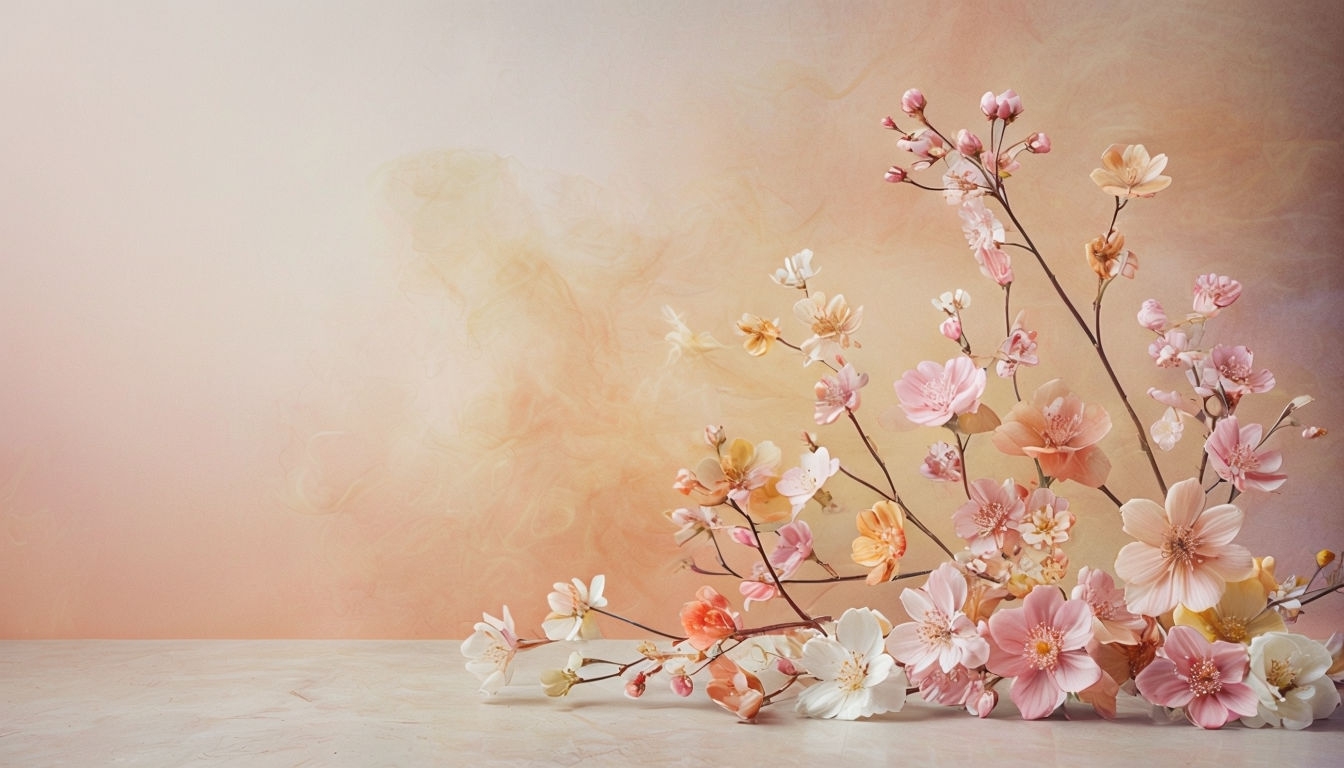 Delicate Floral Arrangement with Soft Background Virtual Background