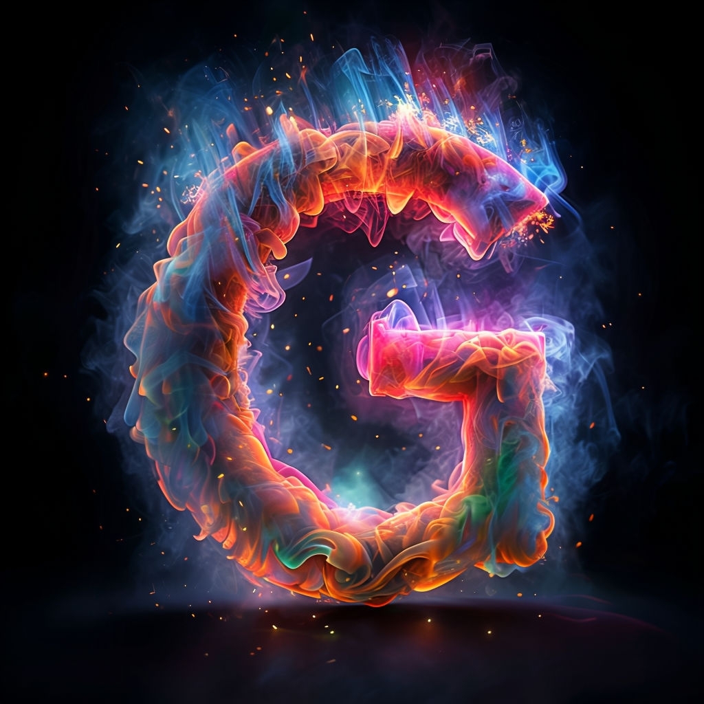 Surreal Multicolored Smoke Letter G Monogram Design