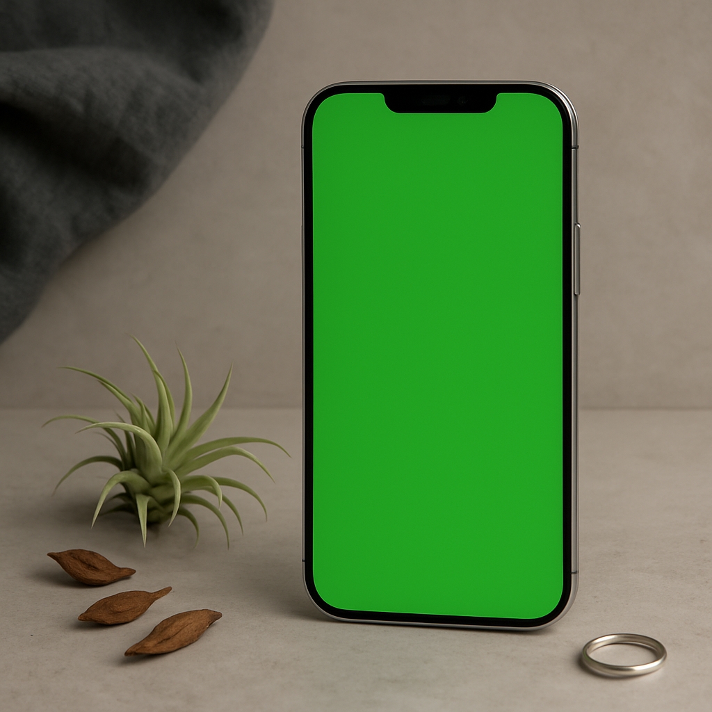 Modern Smartphone Still Life Photograph with Minimalist Aesthetic Mockup