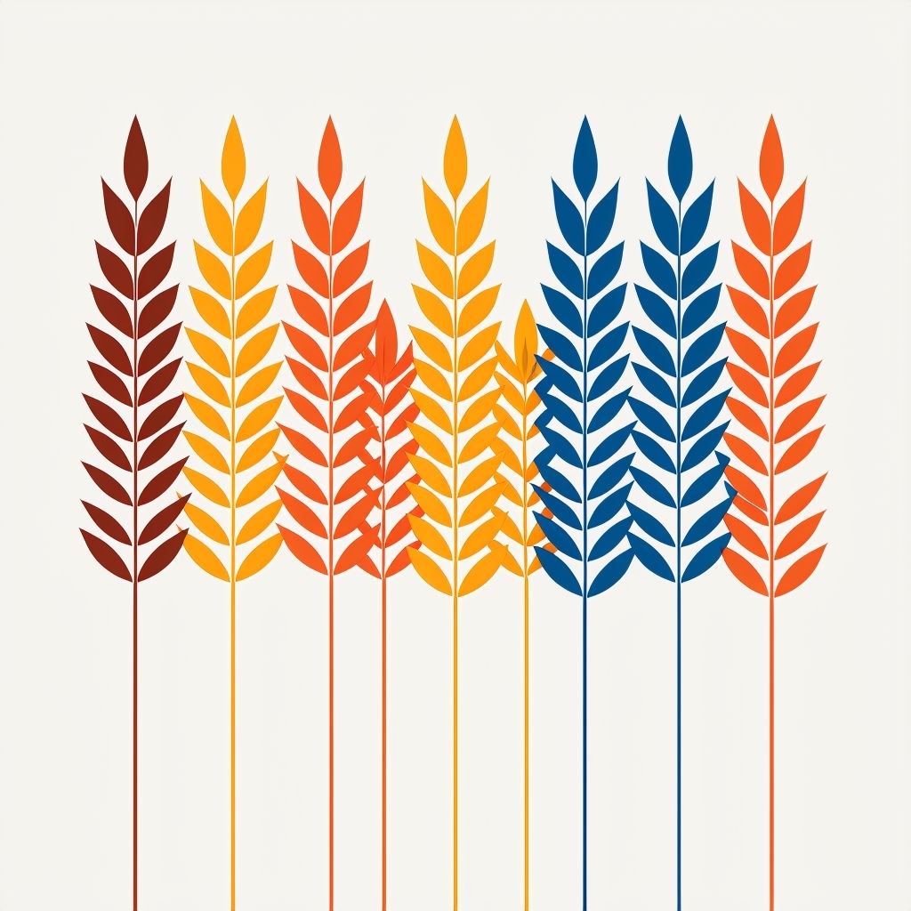 Stylized Wheat Stalks Minimalist Vector Artwork T-Shirt