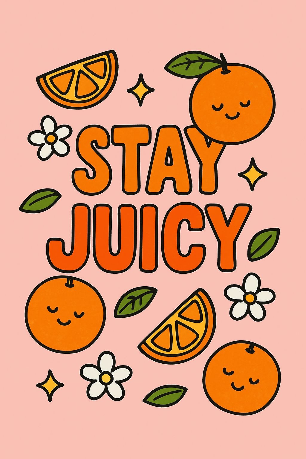 Stay Juicy Motivational Cartoon T-Shirt