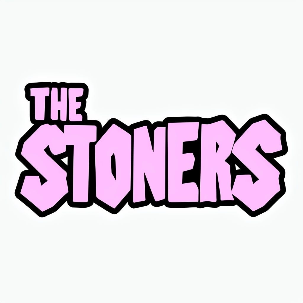 Playful Cartoon 'THE STONERS' Text Design Sticker