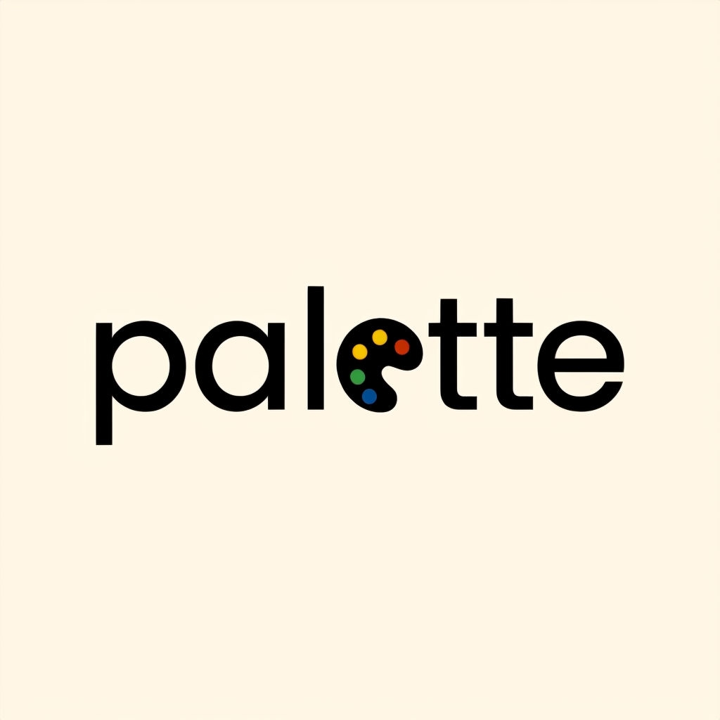 Modern Minimalist Palette Logo Design with Artist Icon