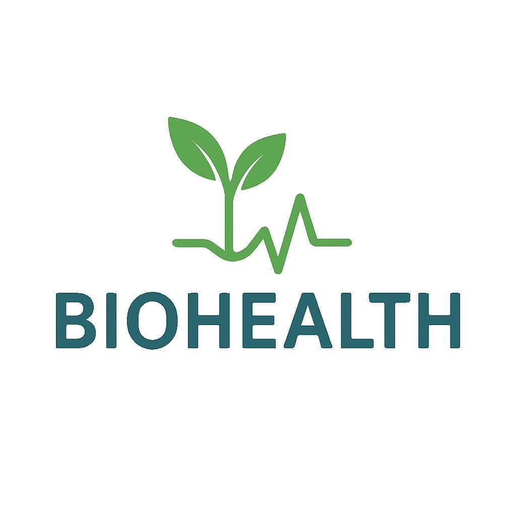 Minimalist Green Plant Biohealth Logo with ECG Elements