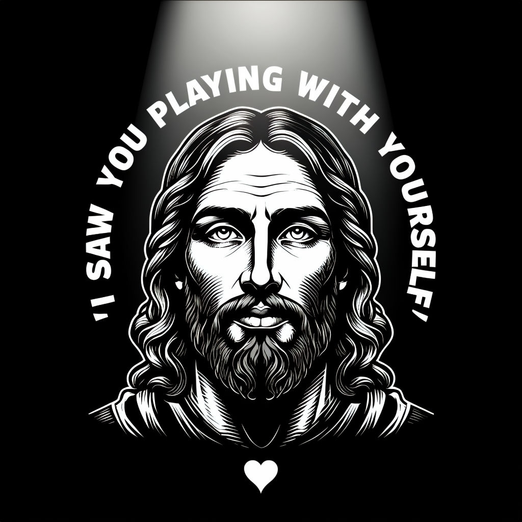 Striking Black and White Jesus Christ Portrait T-Shirt