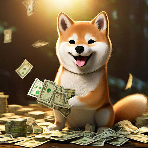 Shiba Inu holds banknotes in his paws in the cartoon world by Sasha ...