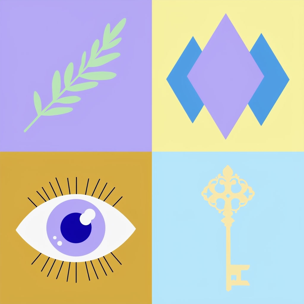 Modern Minimalist Grid Design with Colorful Elements Sticker