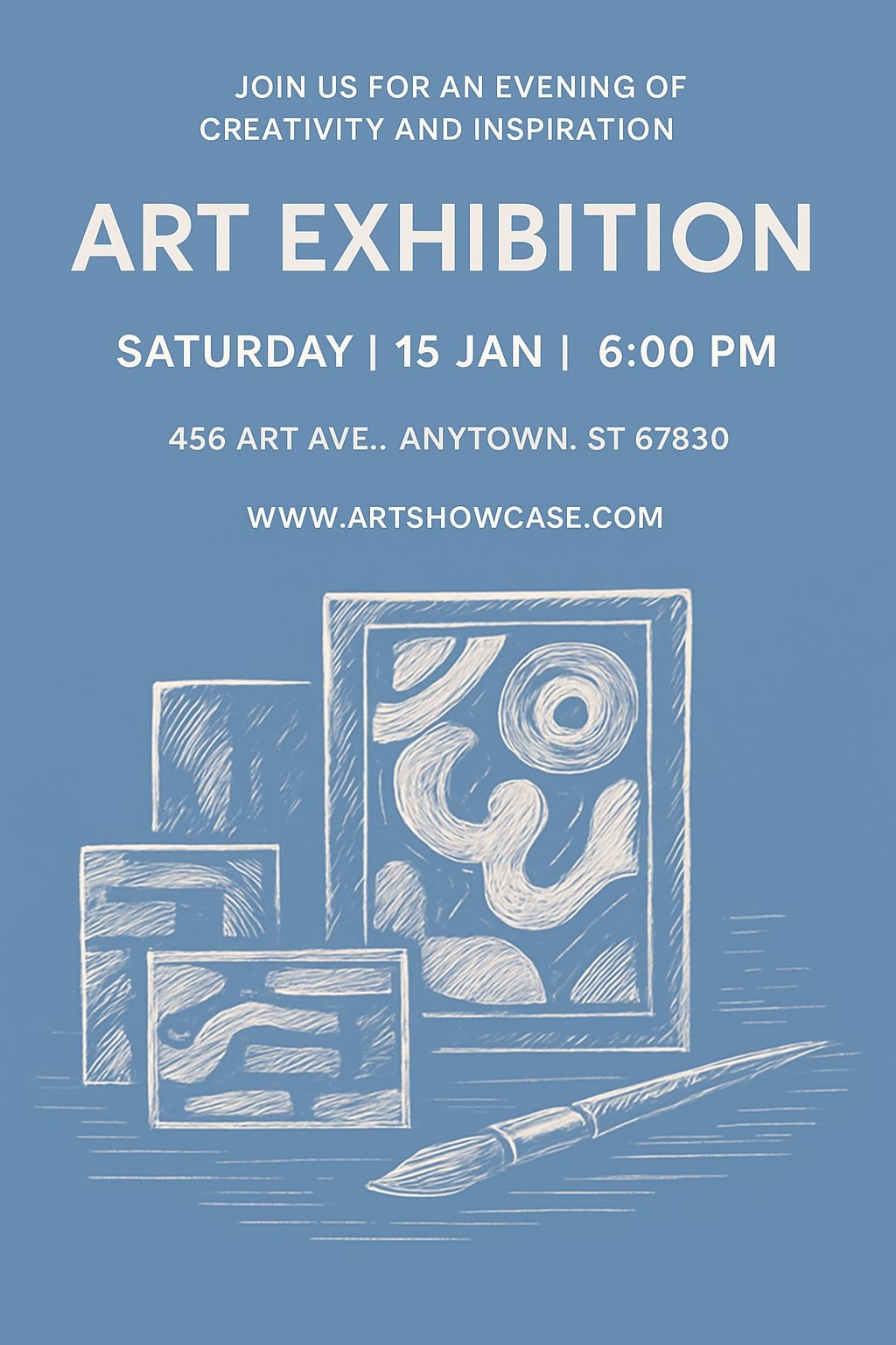 Creative Art Exhibition Invitation with Modern Design Flyer