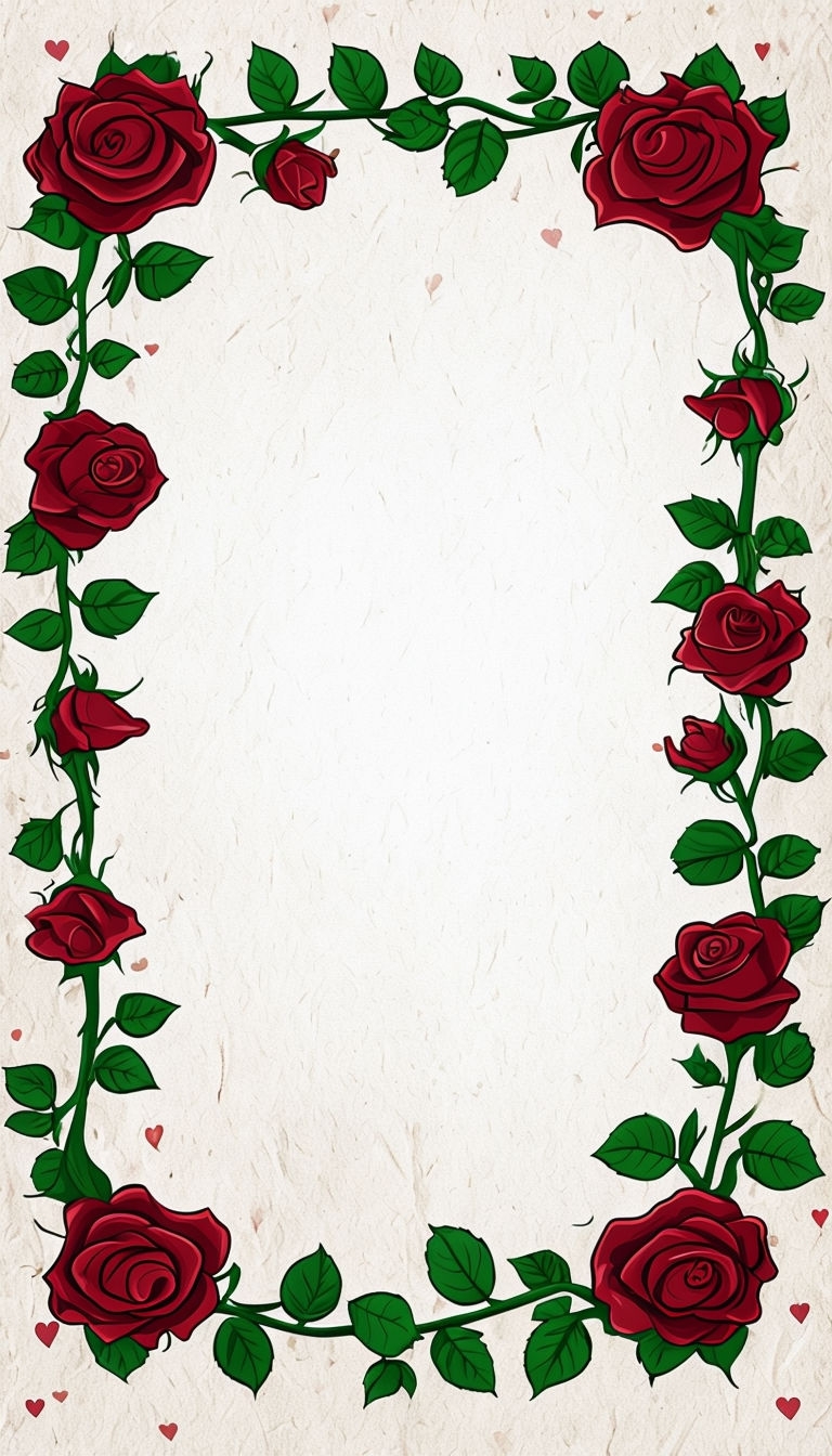 Elegant Crimson Rose Border Design for Social Media Post