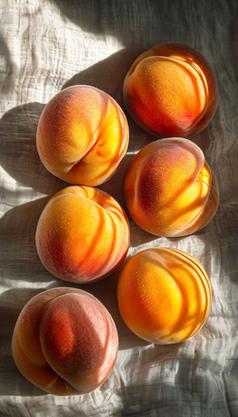 Photorealistic Ripe Peaches on Linen Fabric Phone Case Cover