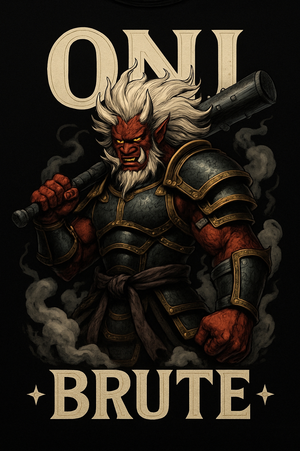 Fierce Oni Brute Warrior Character Digital Art T-Shirt