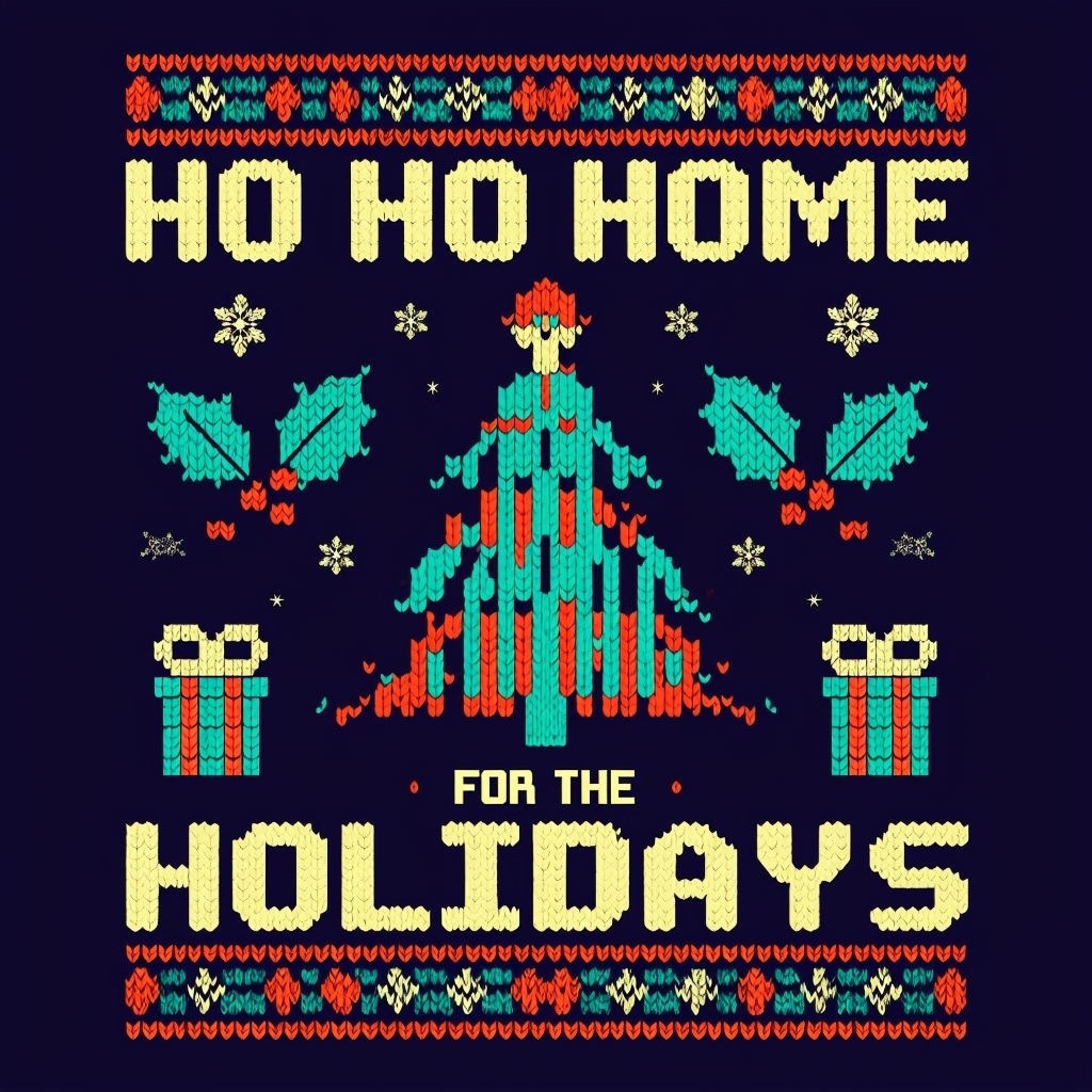 Festive Knitted Christmas Tree Design for the Holidays T-shirt