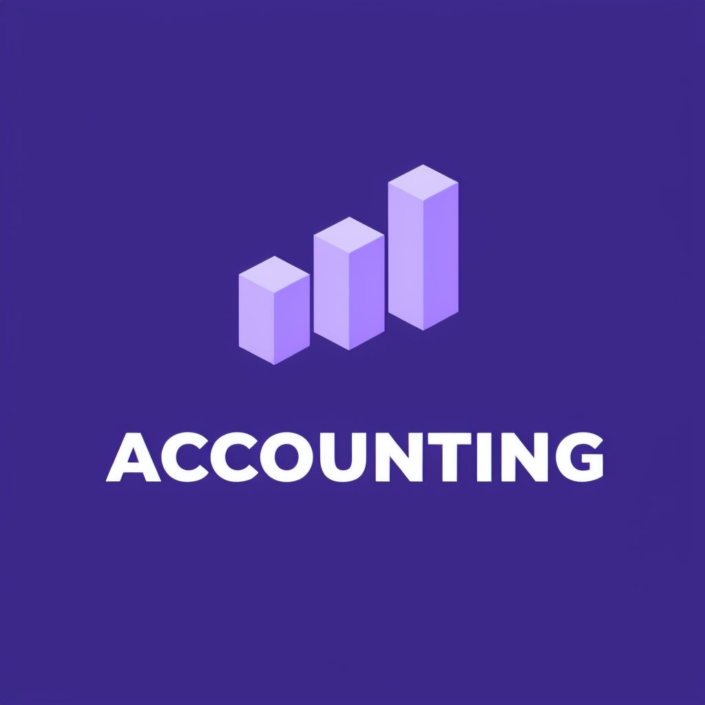 Minimalist Purple Accounting Bar Chart Logo