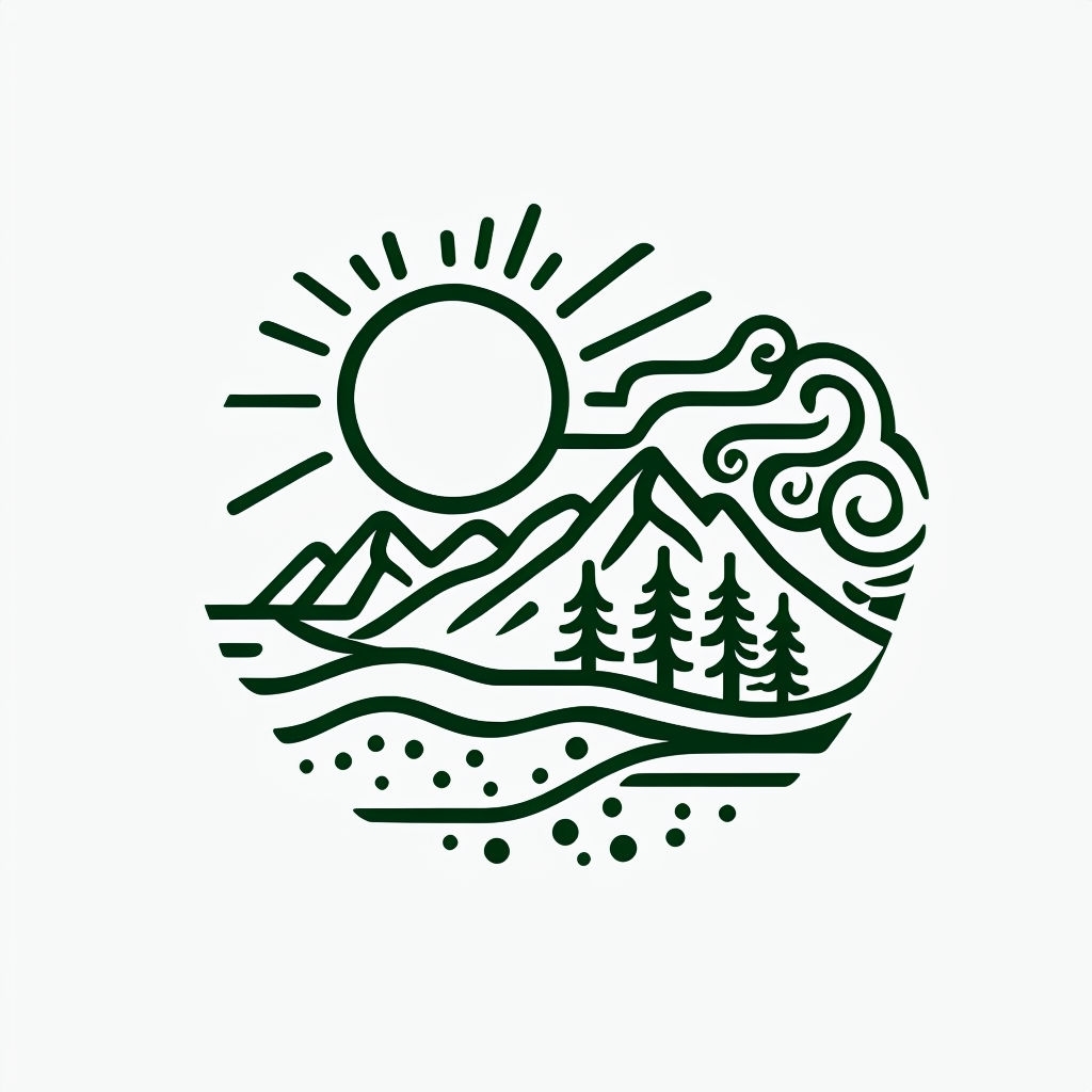 Minimalist Forest Green Nature Landscape Hat Design