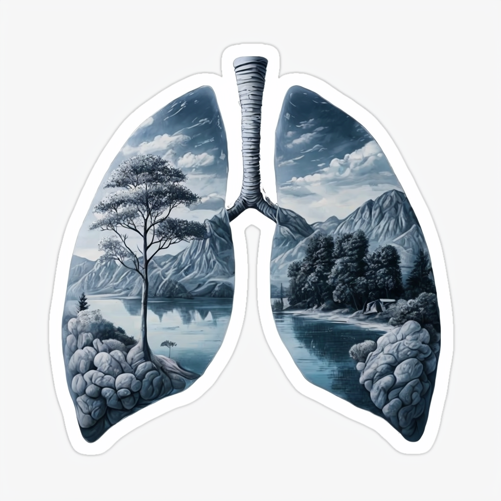 Serene Blue Lungs Nature Landscape Sticker