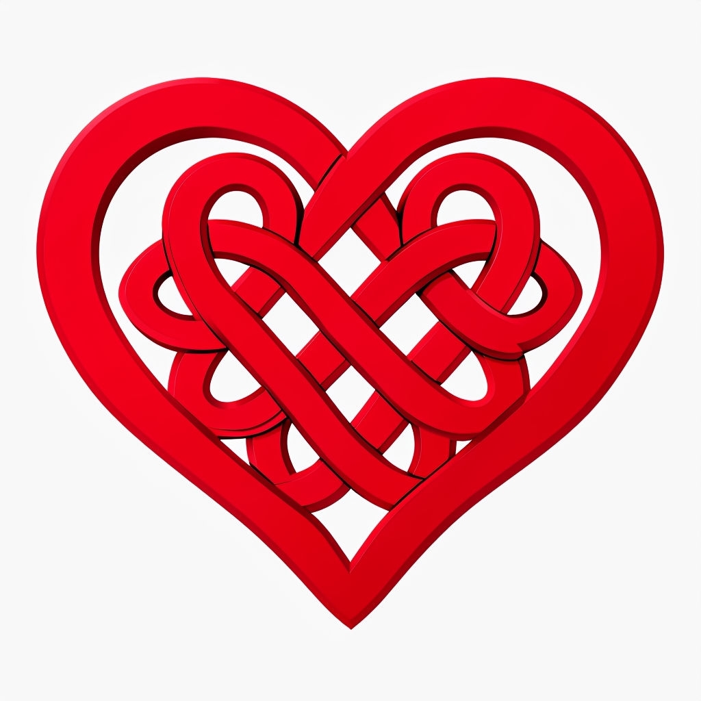 Red Celtic Knot Heart Design Seamless Pattern Illustration