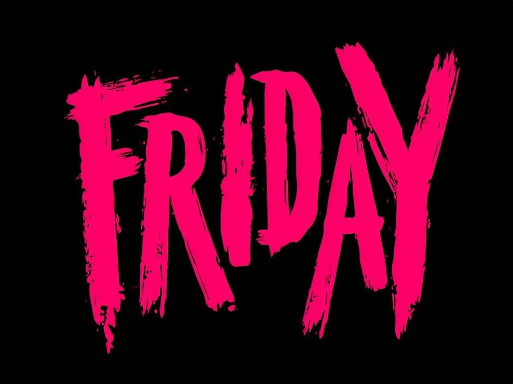 Bold Distressed Neon Pink FRIDAY Graphic T-Shirt
