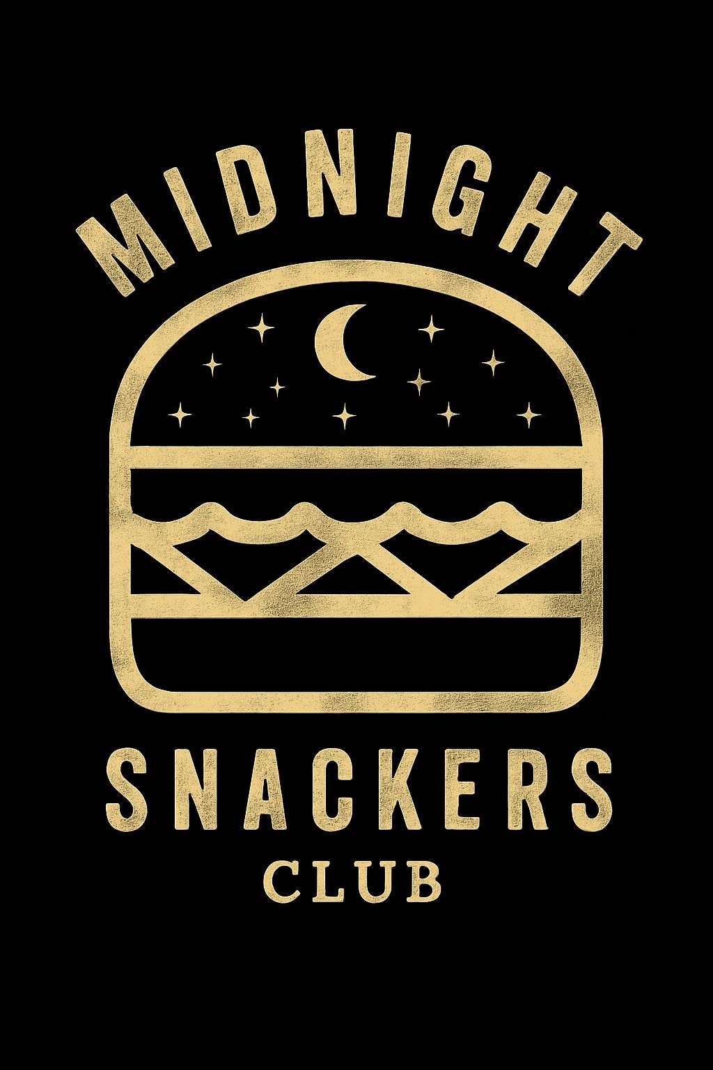 Vintage Midnight Snackers Logo Design with Retro Style Poster
